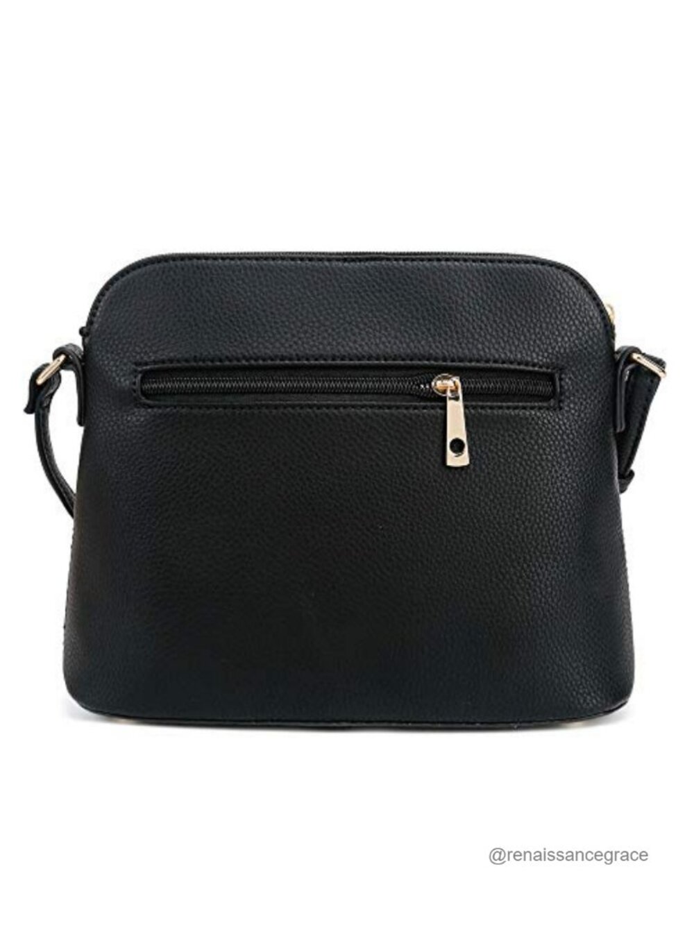 Faux Leather Medium Dome Crossbody Bag with Adjustable Strap and Tassel - Picture 3 of 6